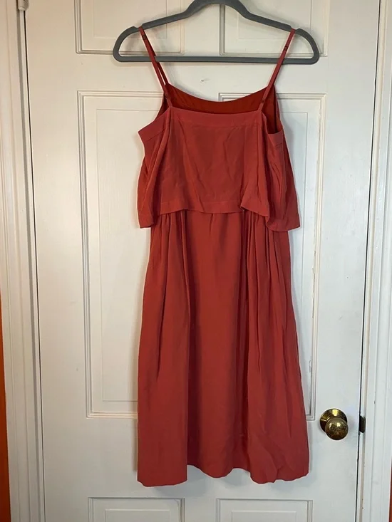Madewell Size 0 Silk Overlay Cami Dress Burnt Copper Relaxed Minimalist - Picture 5 of 8